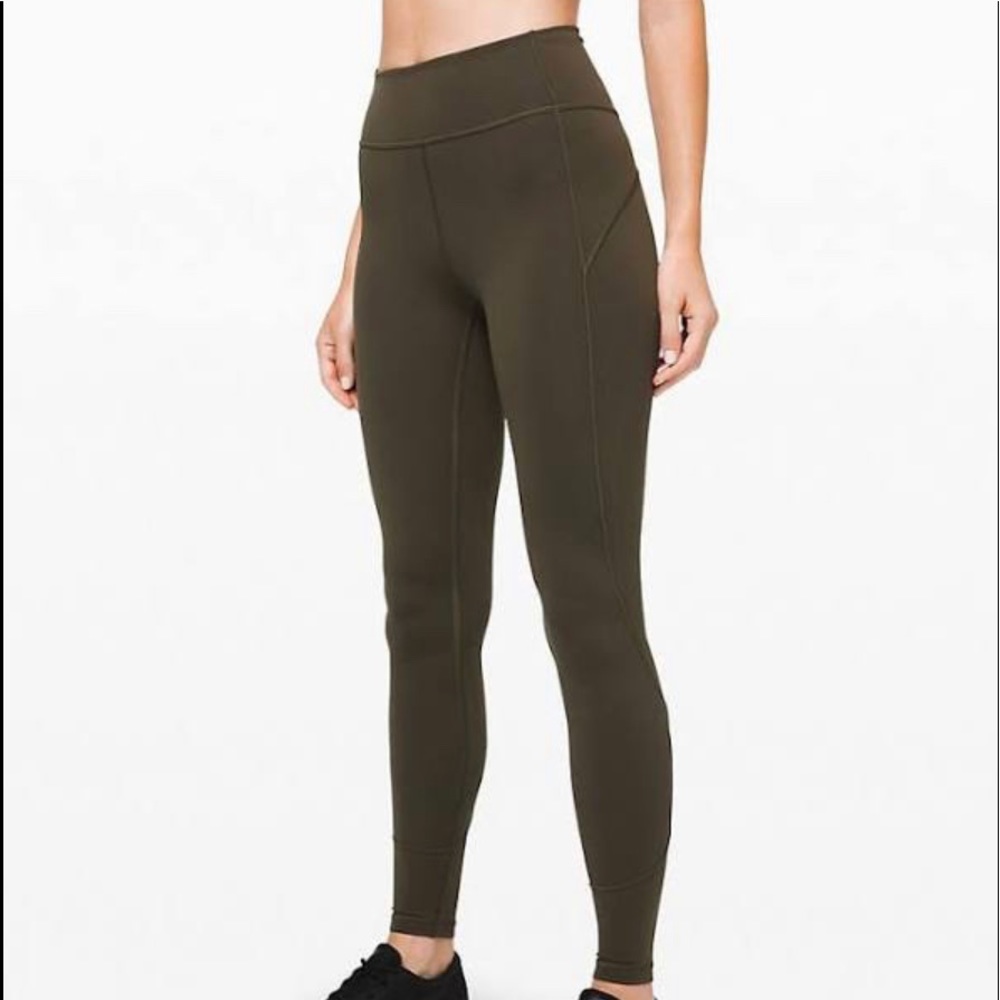 Lululemon In Movement Tight 28" Everlux Dark Olive